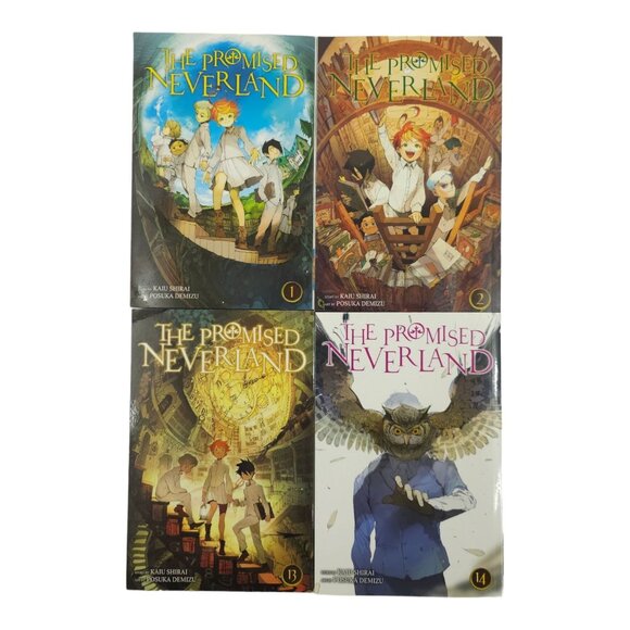 The Promised Neverland 4 Volumes Manga Paperback Books Kaiu Shirai Posuka Demizu - Picture 1 of 14